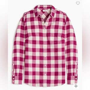 J Crew Buffalo Plaid Flannel Pink Check Women’s XS New
